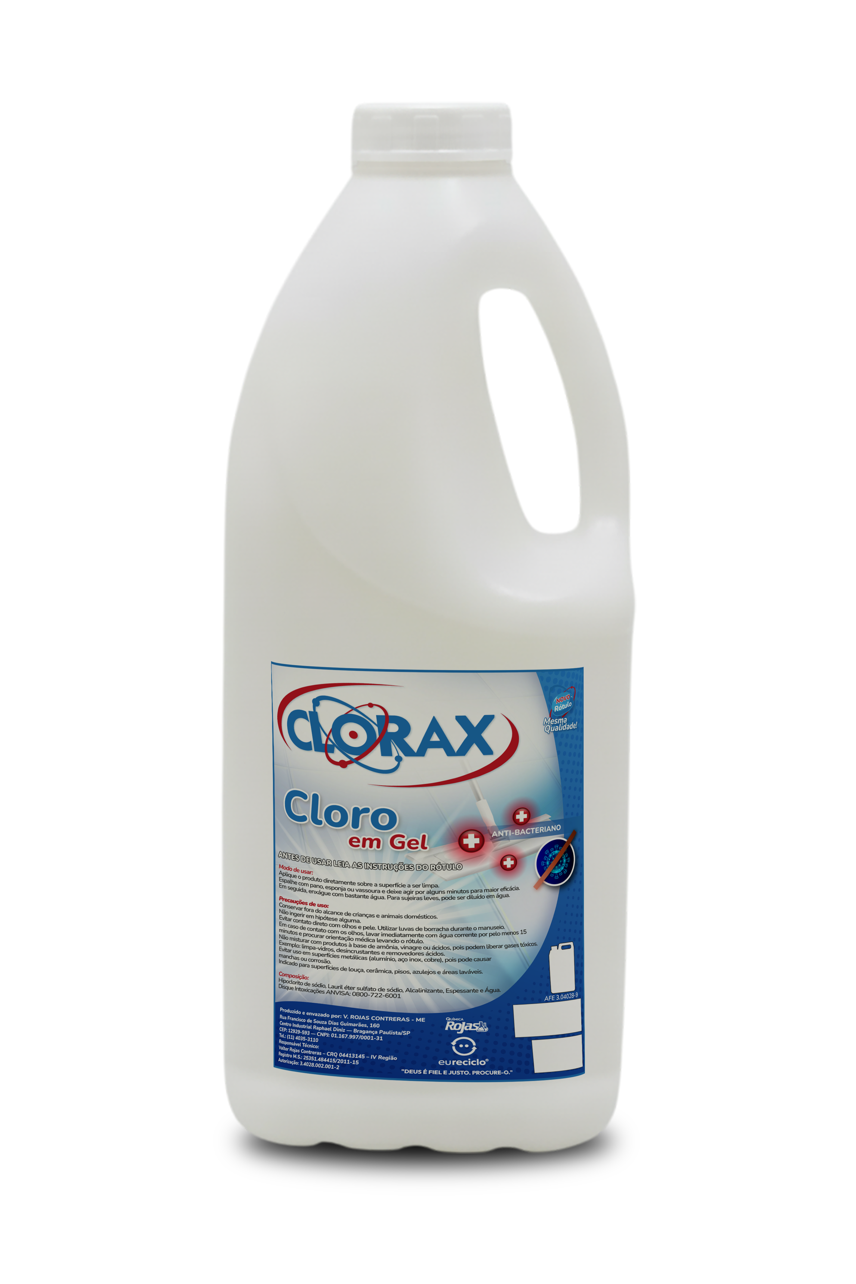Garrafa de 2L do produto Cloro em Gel